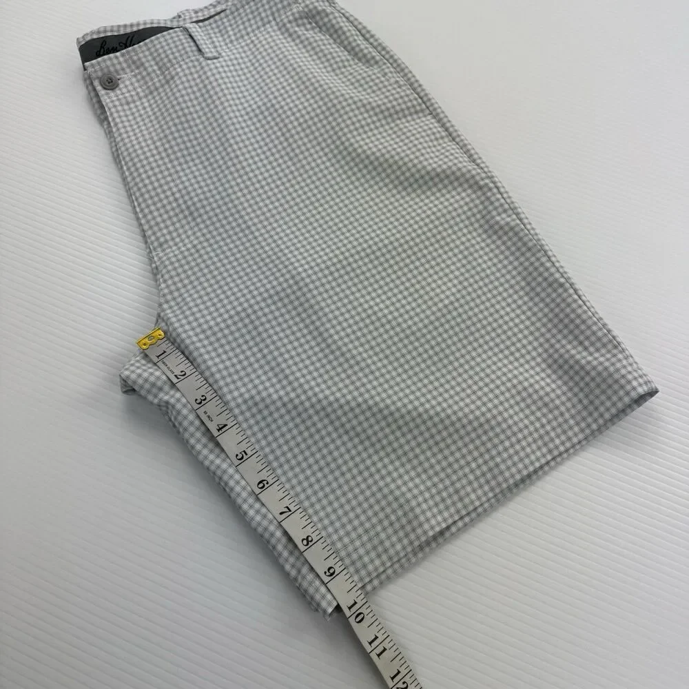 Mens Plaid Golf Shorts 38 Green Gray Performance Stretch Casual Ben Hogan